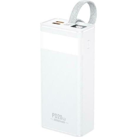 Power bank WK Flash series 30000 mAh PD20W+QC3.0 22.5W white WP-221 - Τεχνολογία και gadgets για το σπίτι, το γραφείο και την επιχείρηση από το από το oikonomou-shop.